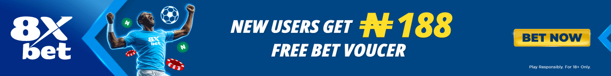 8xbet: new users get a ₦188 free bet voucher. 18+.